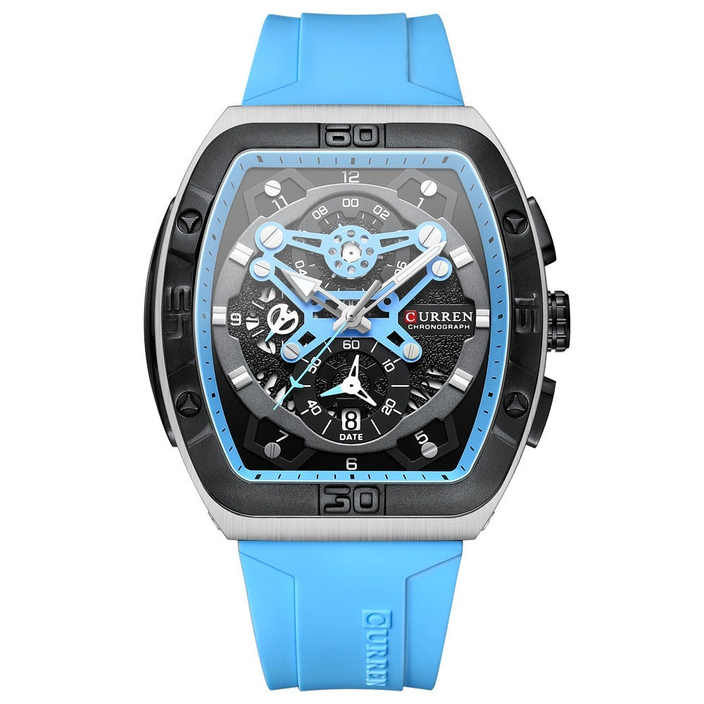 Cairen Unisex Six-Hand Quartz Watch Sporty Style Multi-Function Water-Resistant